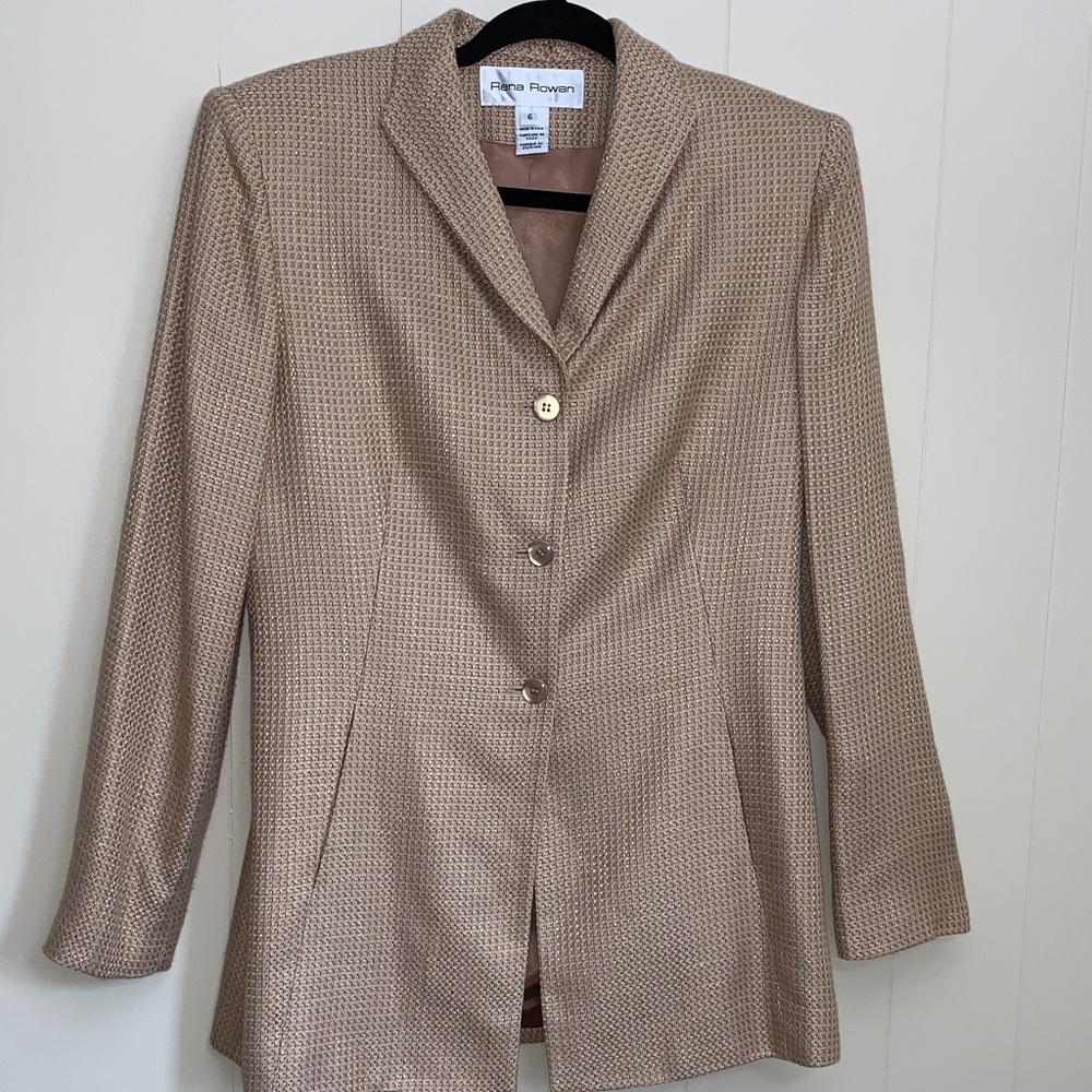 Rena Rowan Beige Textured Blazer